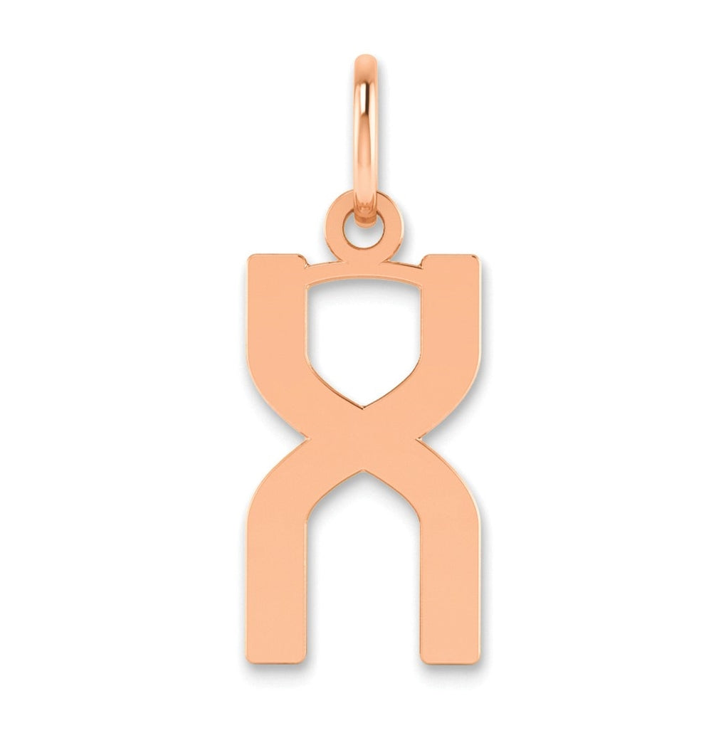 14k Rose Gold Letter X Initial Pendant