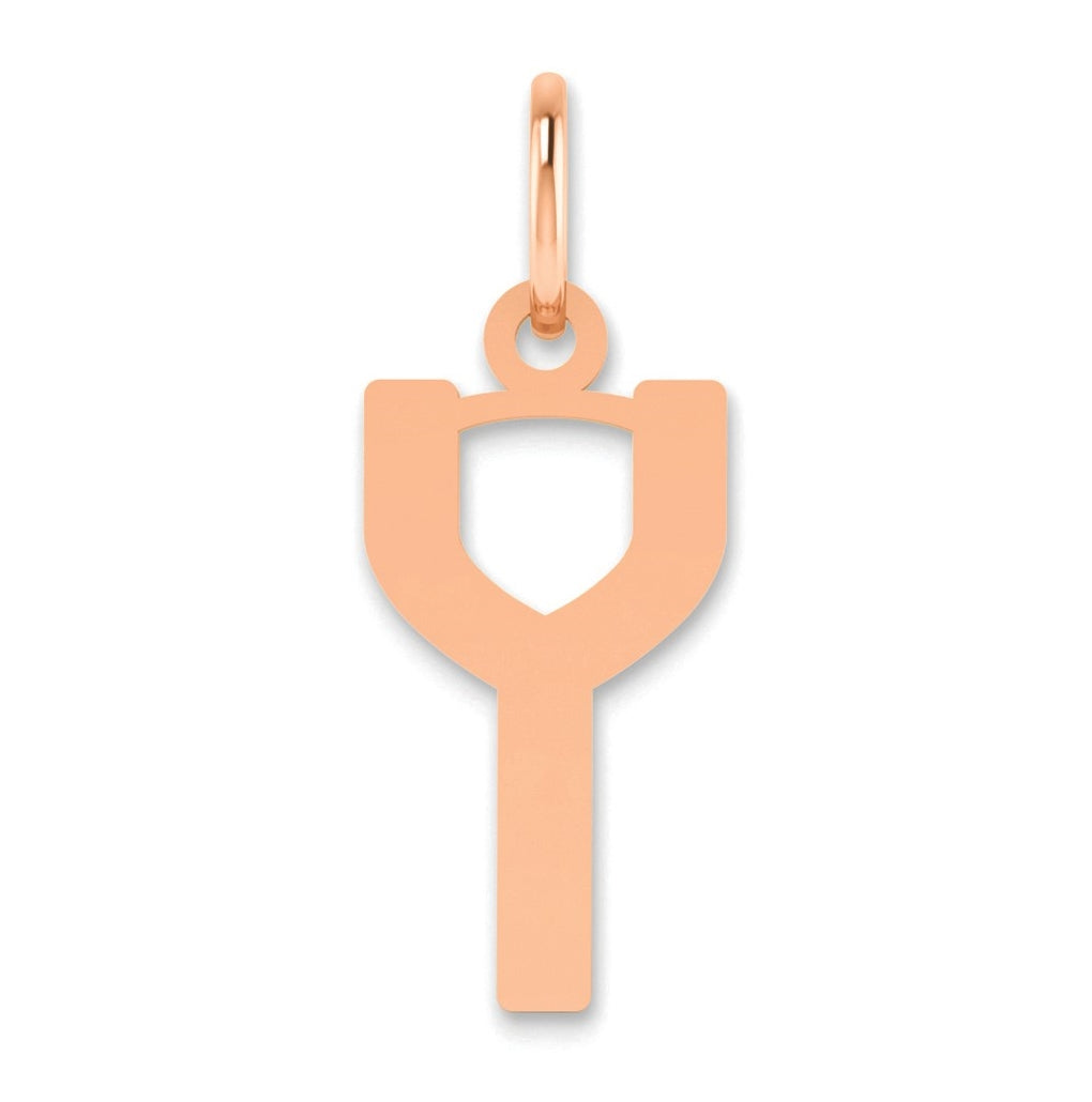 Sterling Silver Rose Gold-Plated Letter Y Initial Pendant