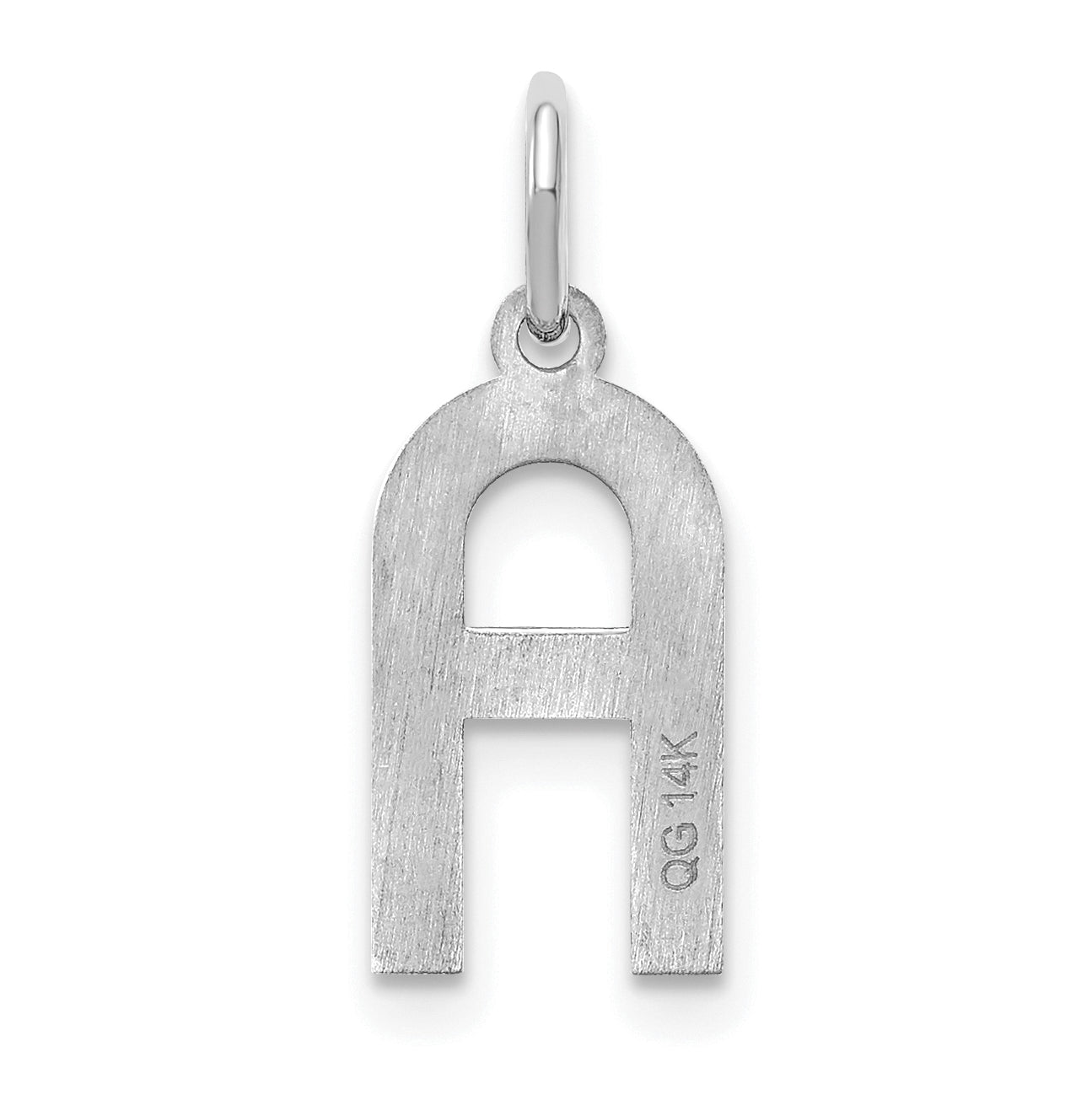 14K White Gold Letter A Initial Pendants