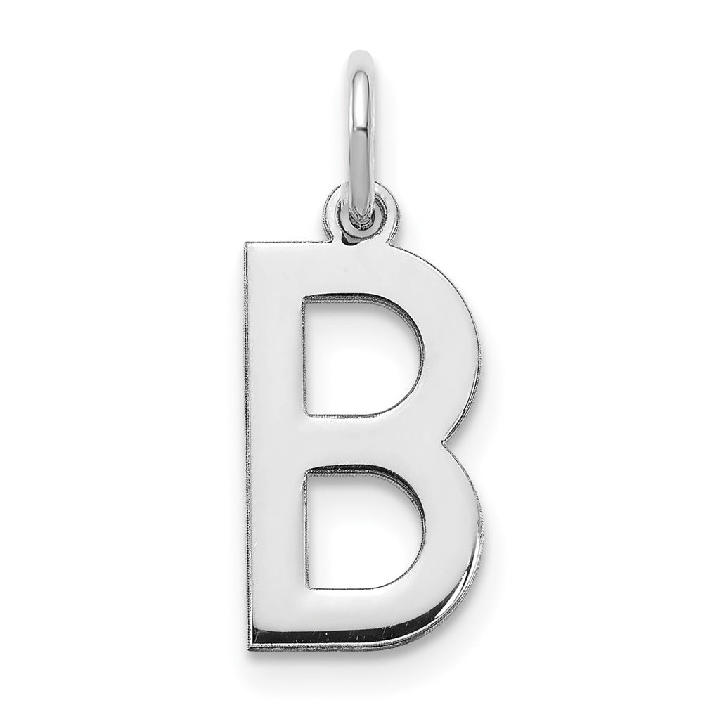 14K White Gold Letter B Initial Pendants