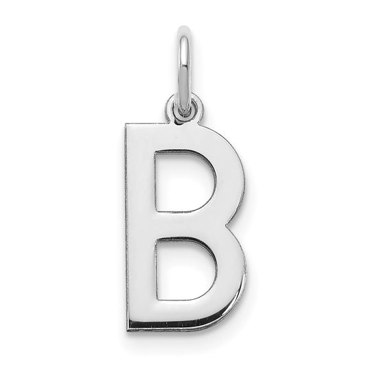14K White Gold Letter B Initial Pendants
