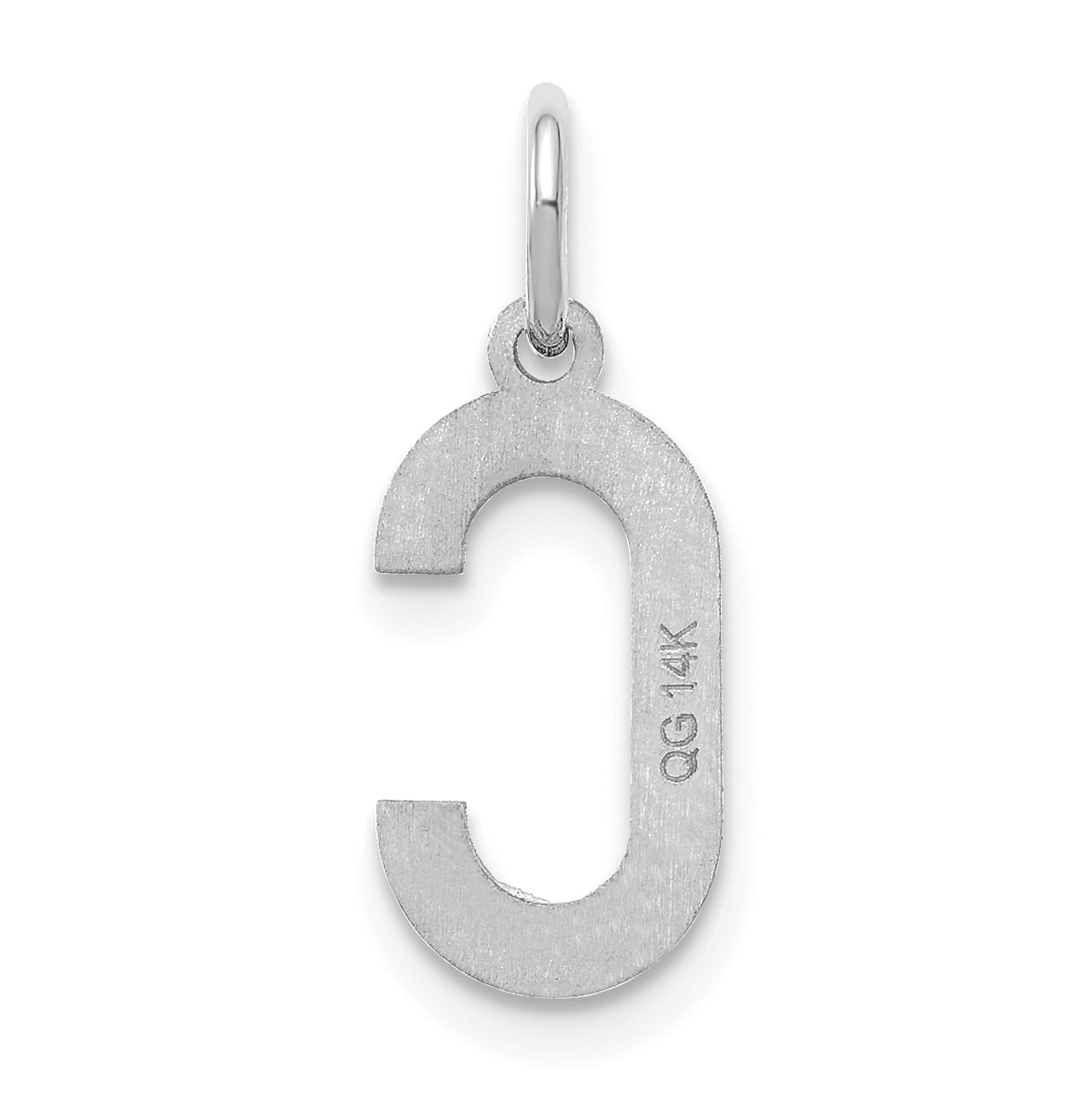14K White Gold Letter C Initial Pendants