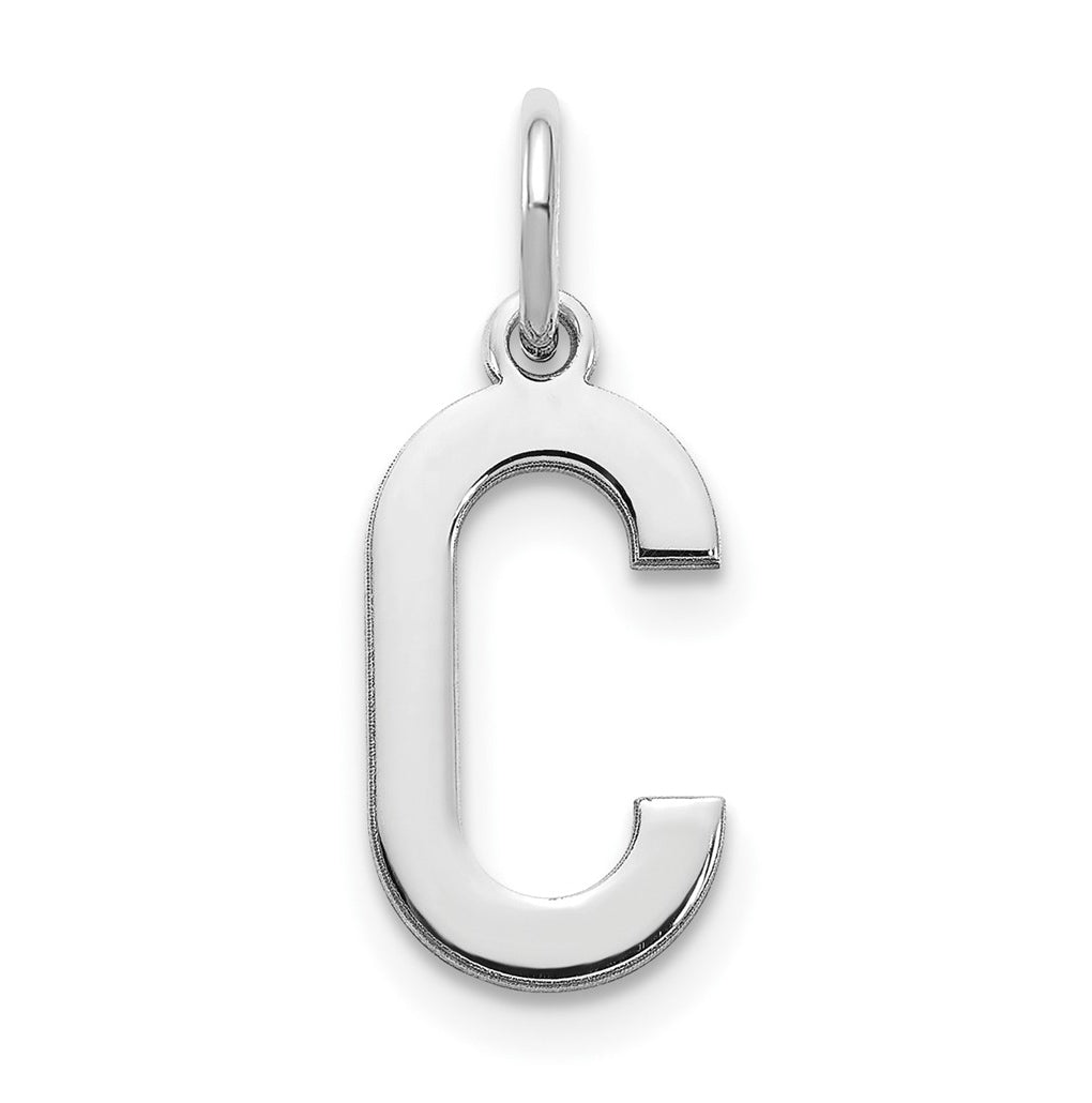 14K White Gold Letter C Initial Pendants