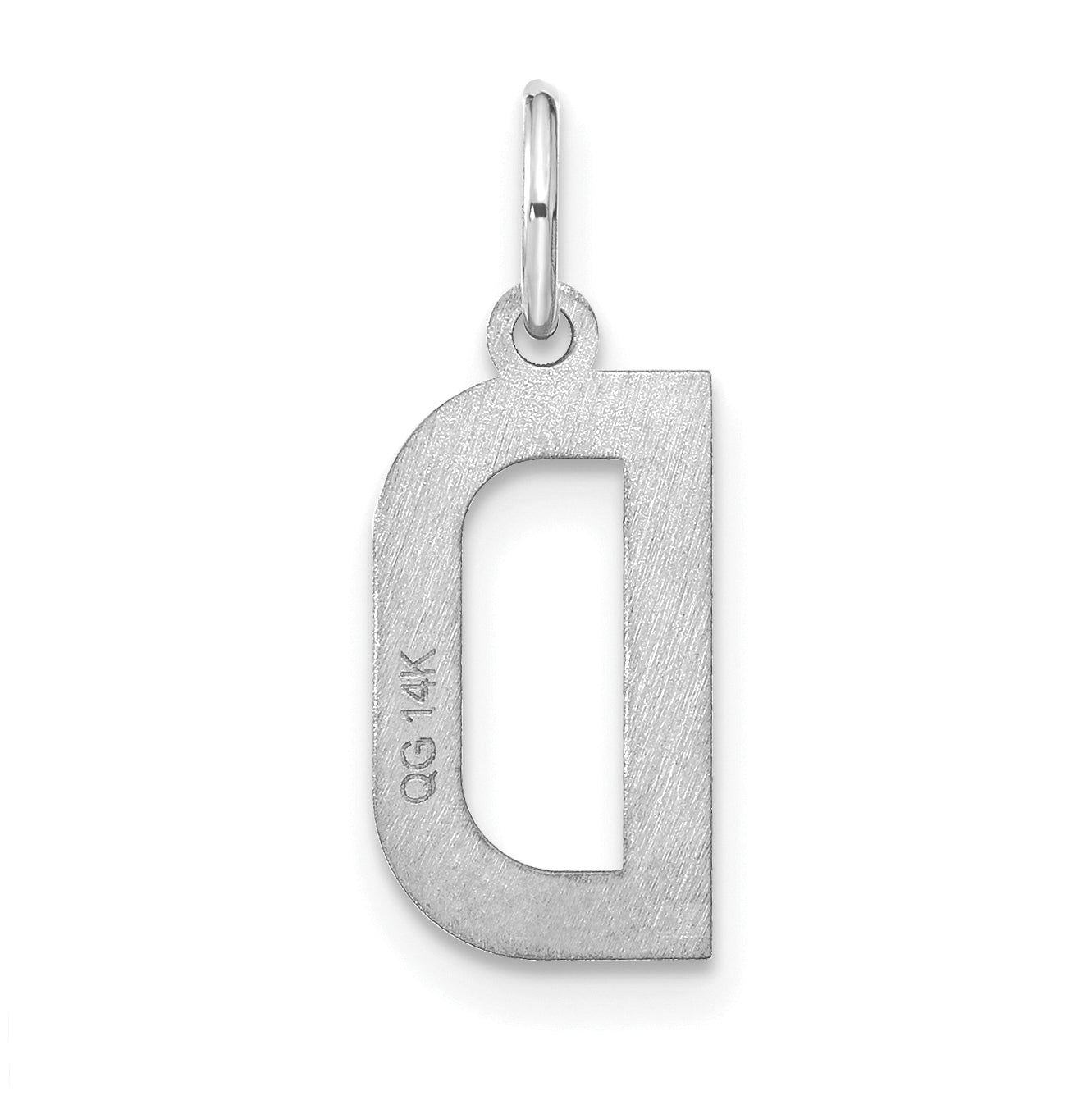 14K White Gold Letter D Initial Pendants
