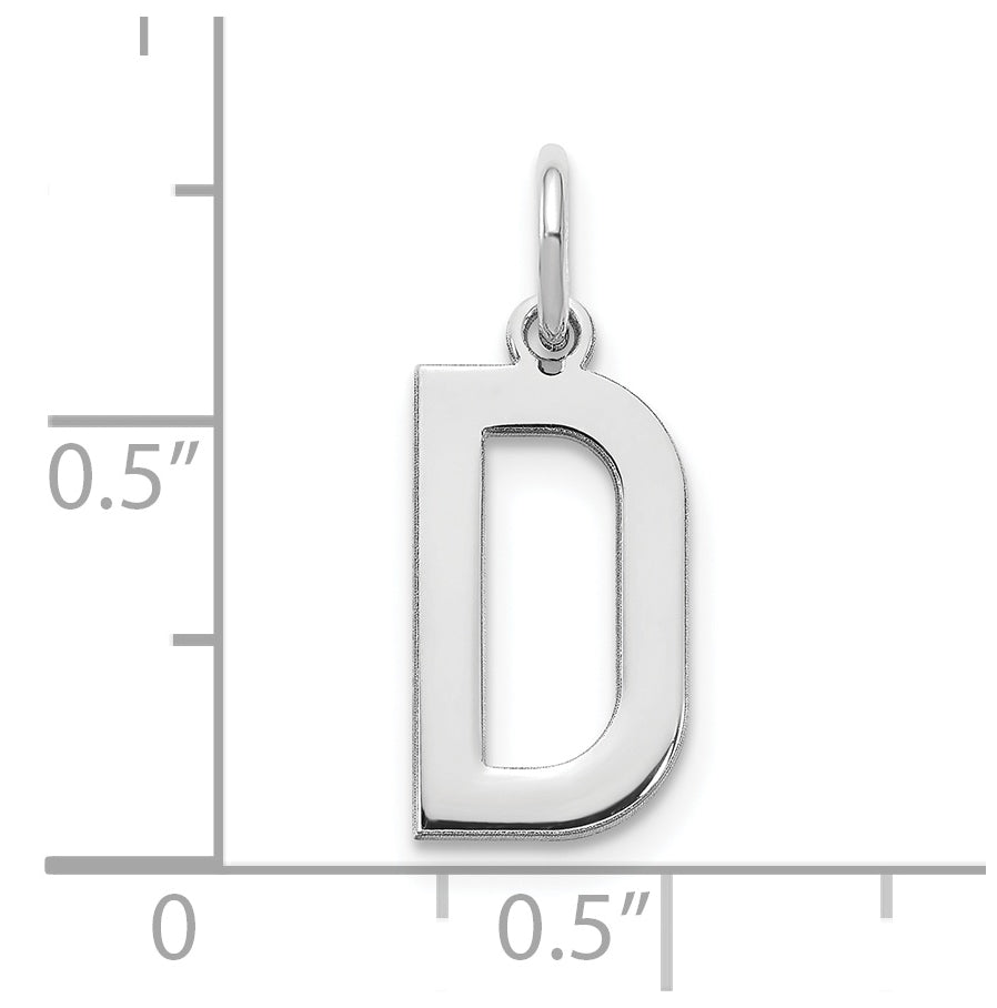 14K White Gold Letter D Initial Pendants