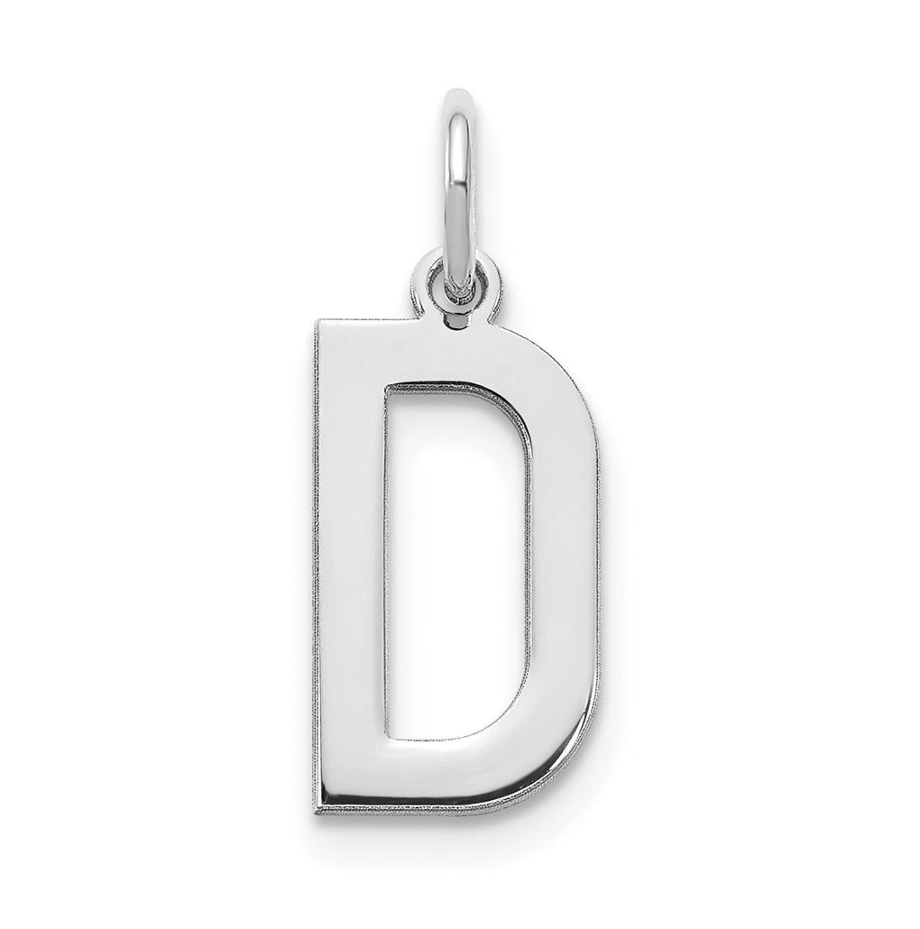 14K White Gold Letter D Initial Pendants