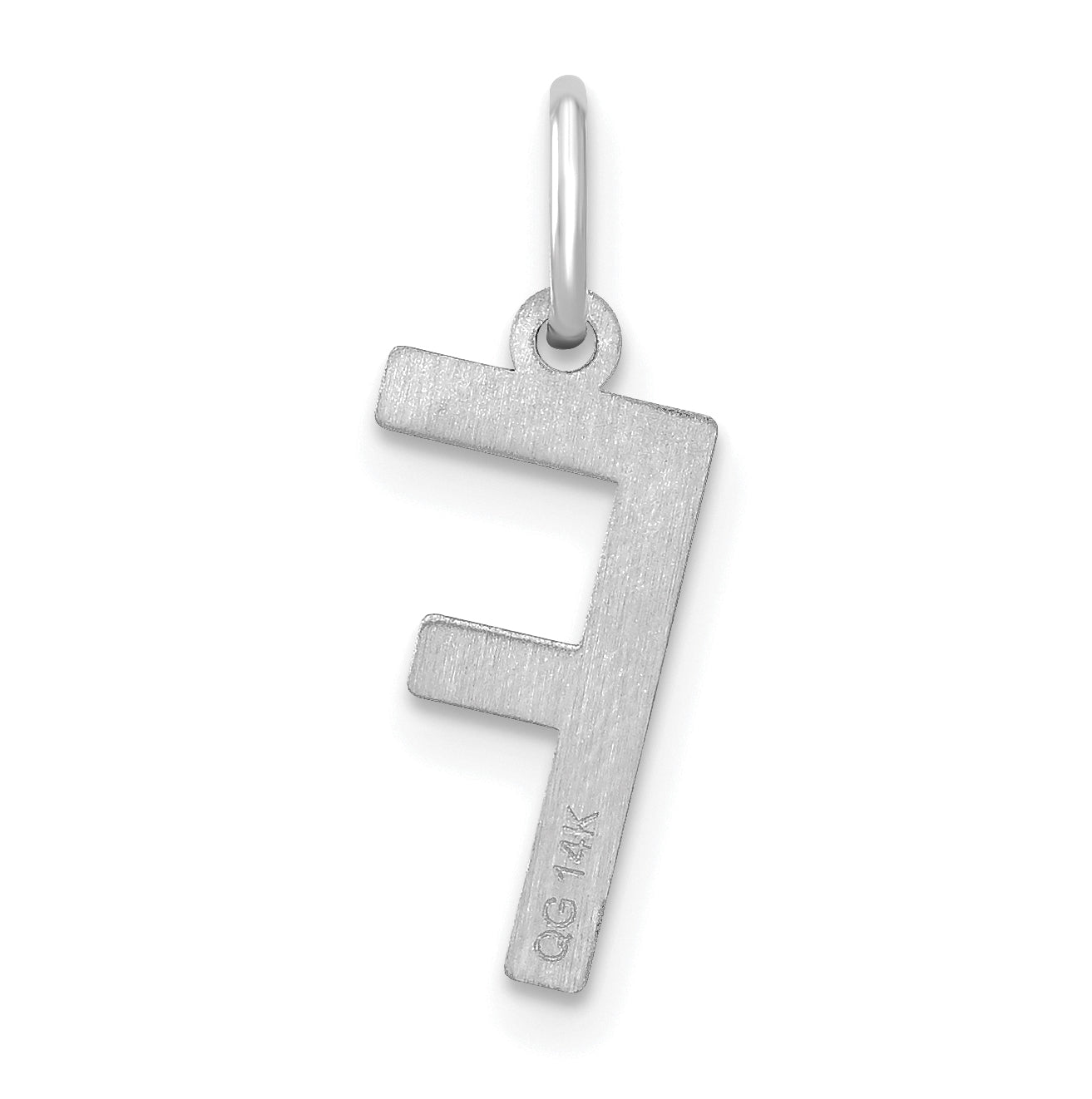 14K White Gold Letter F Initial Pendants