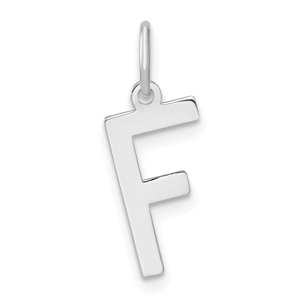 Sterling Silver Rhodium-Plated Letter F Initial Pendant