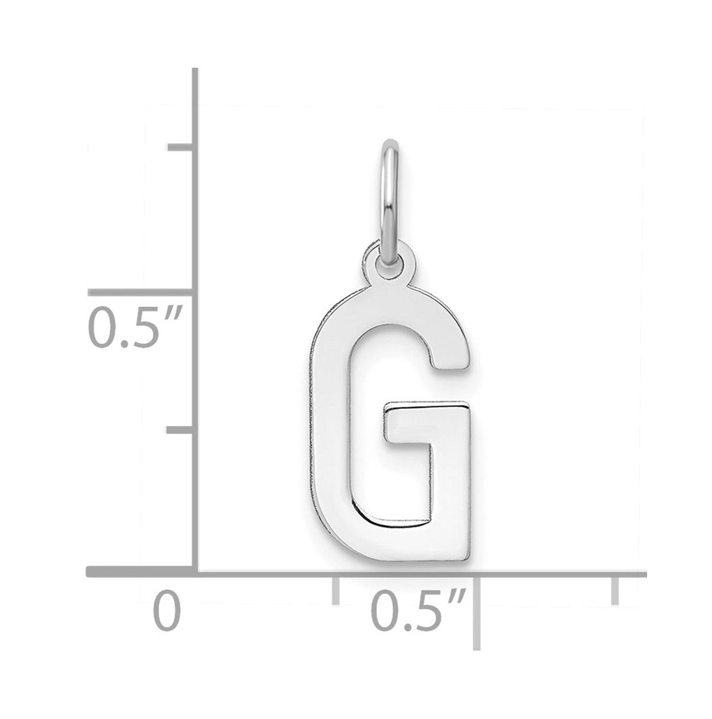 14K White Or Rose Gold Or Sterling Silver Rhodium Or Rose Or Gold-plated Letter Initial Pendant