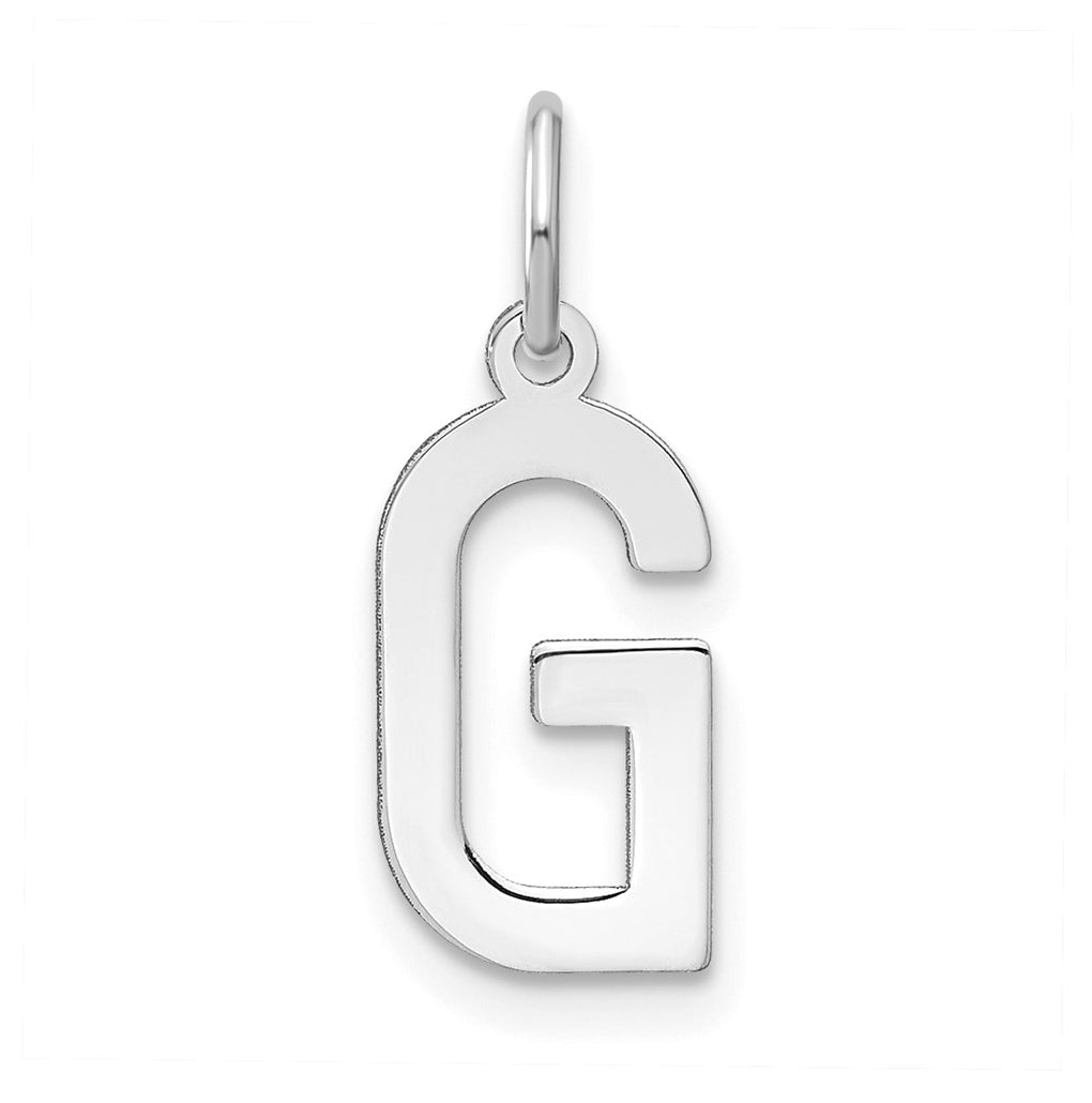 Sterling Silver Rhodium-Plated Letter G Initial Pendant