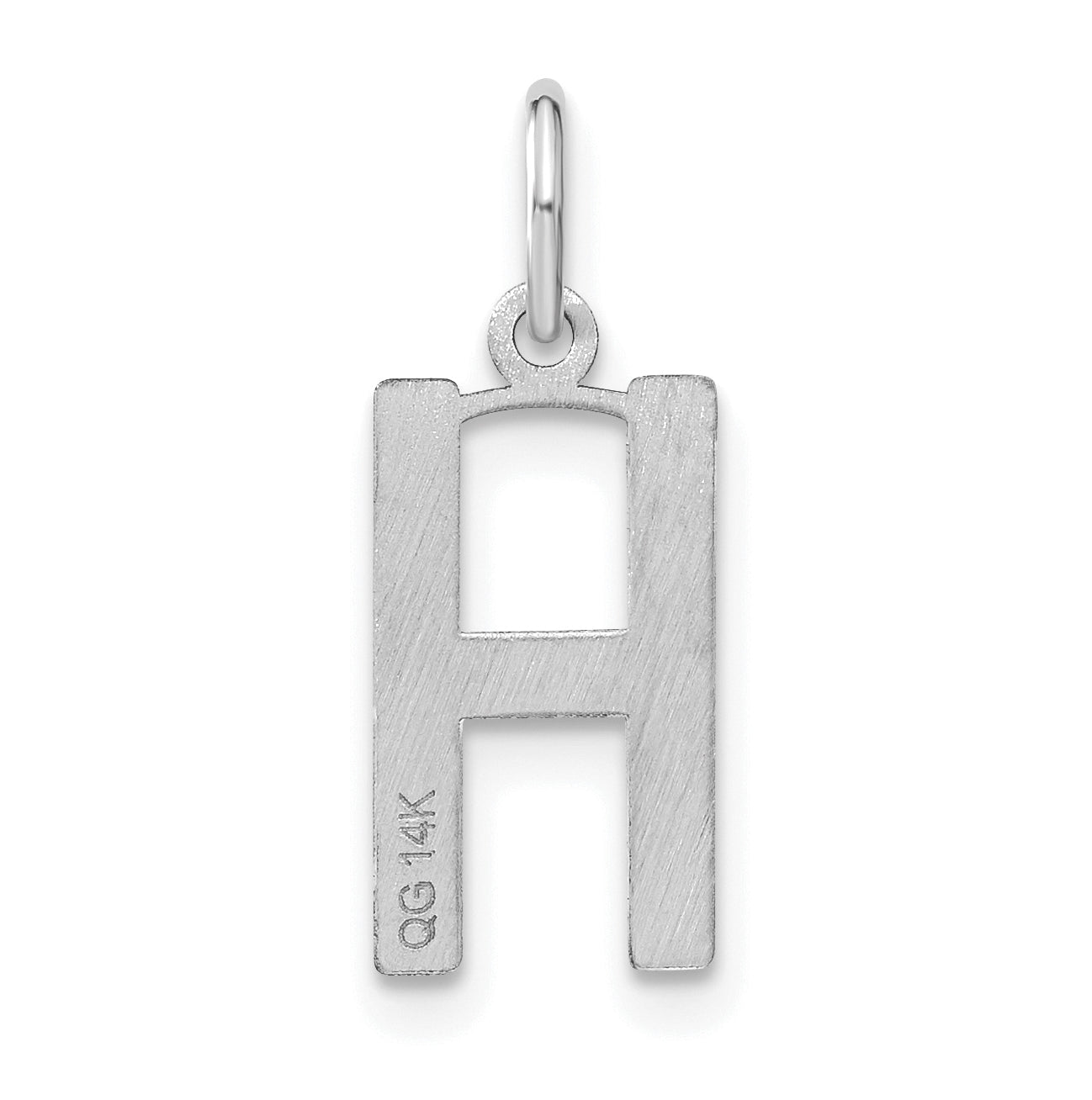 14K White Gold Letter H Initial Pendants