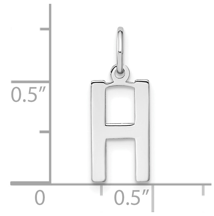 Sterling Silver Rhodium-Plated Letter H Initial Pendant