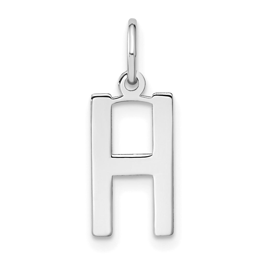Sterling Silver Rhodium-Plated Letter H Initial Pendant