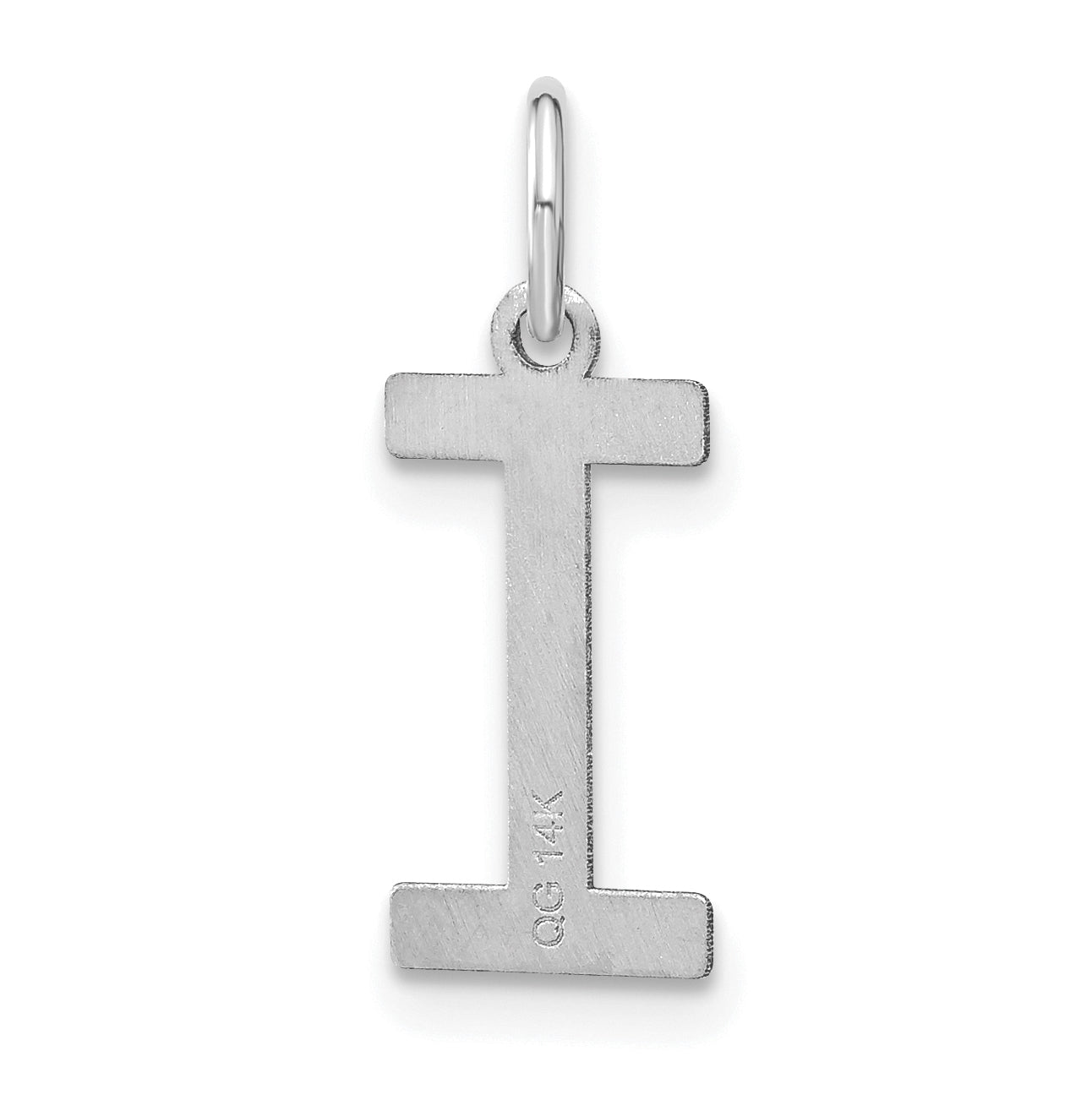 14K White Gold Letter I Initial Pendants