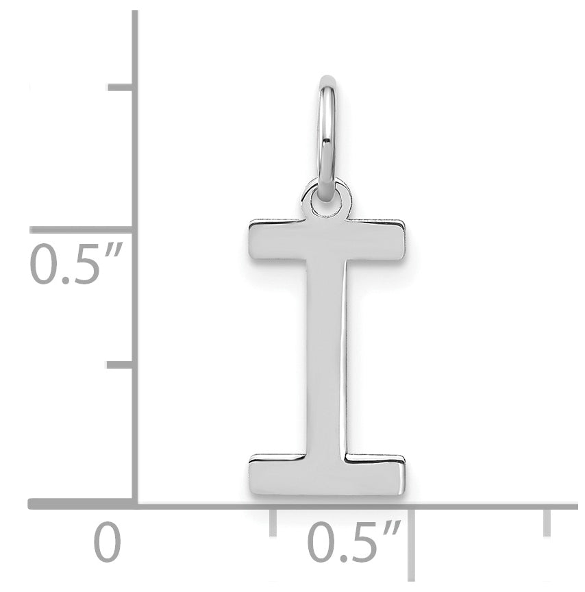 14K White Gold Letter I Initial Pendants