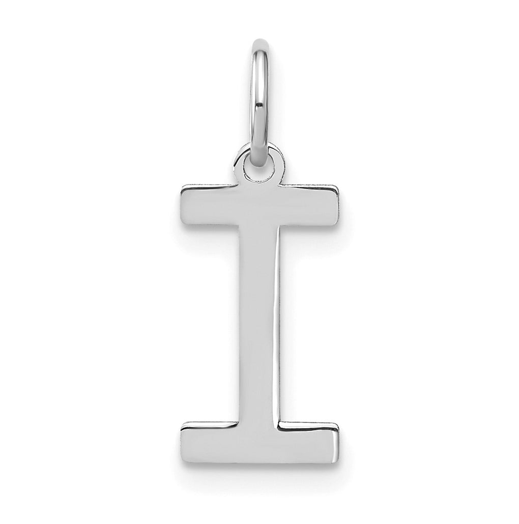 14K White Gold Letter I Initial Pendants
