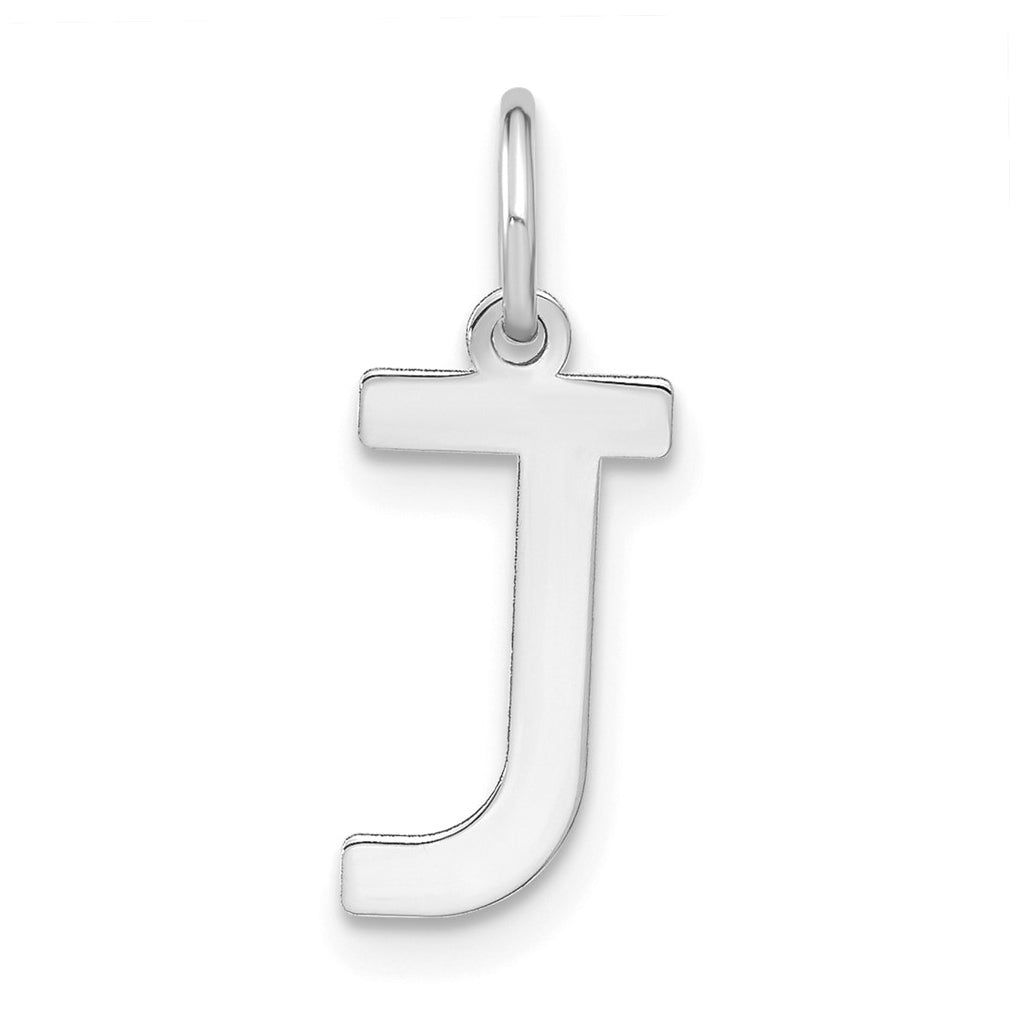 Sterling Silver Rhodium-Plated Letter J Initial Pendant