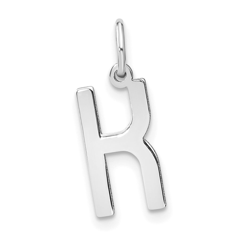 14K White Gold Letter K Initial Pendants