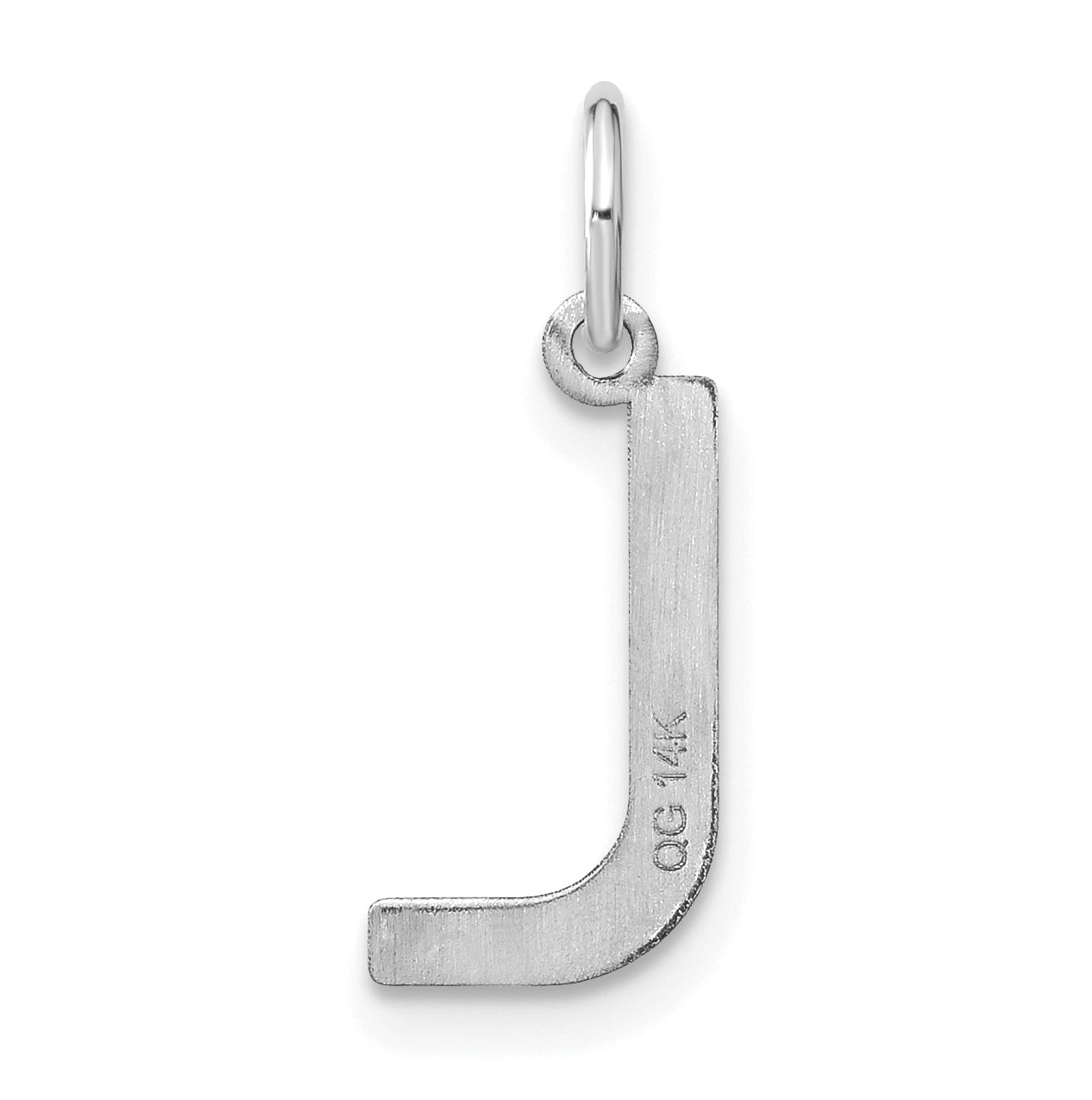 14K White Gold Letter L Initial Pendants