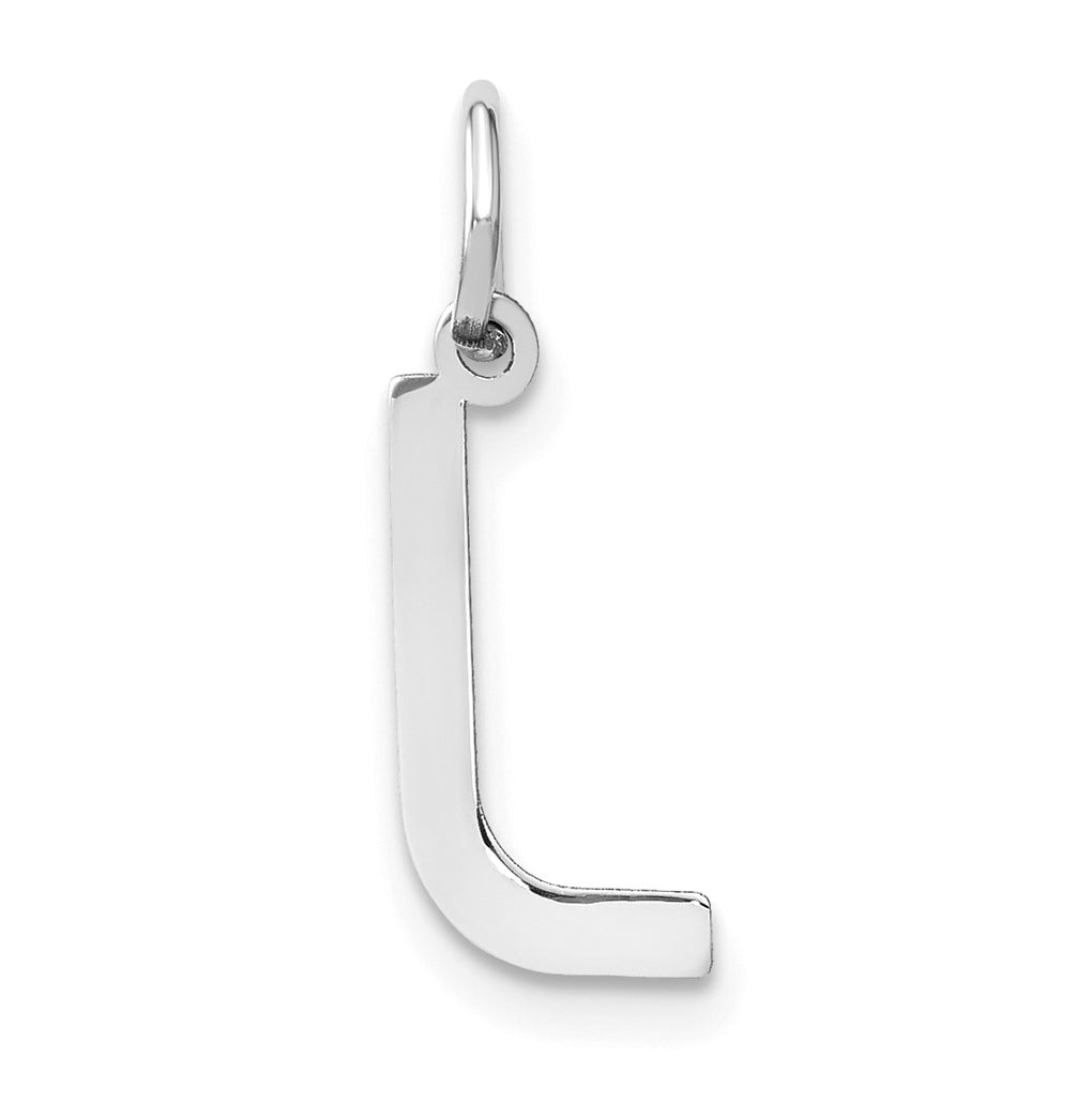 14K White Gold Letter L Initial Pendants