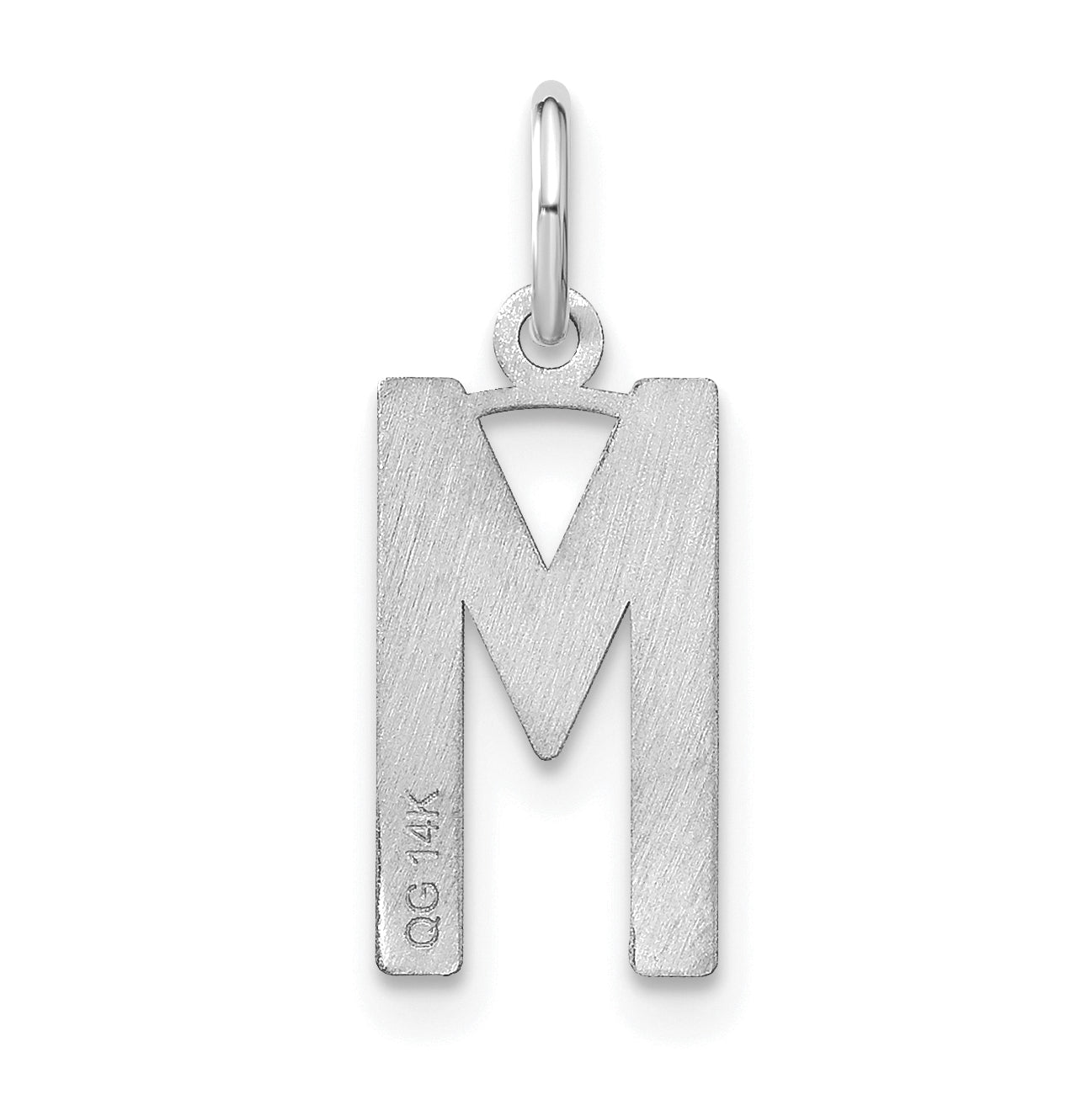 Sterling Silver Rhodium-Plated Letter M Initial Pendant