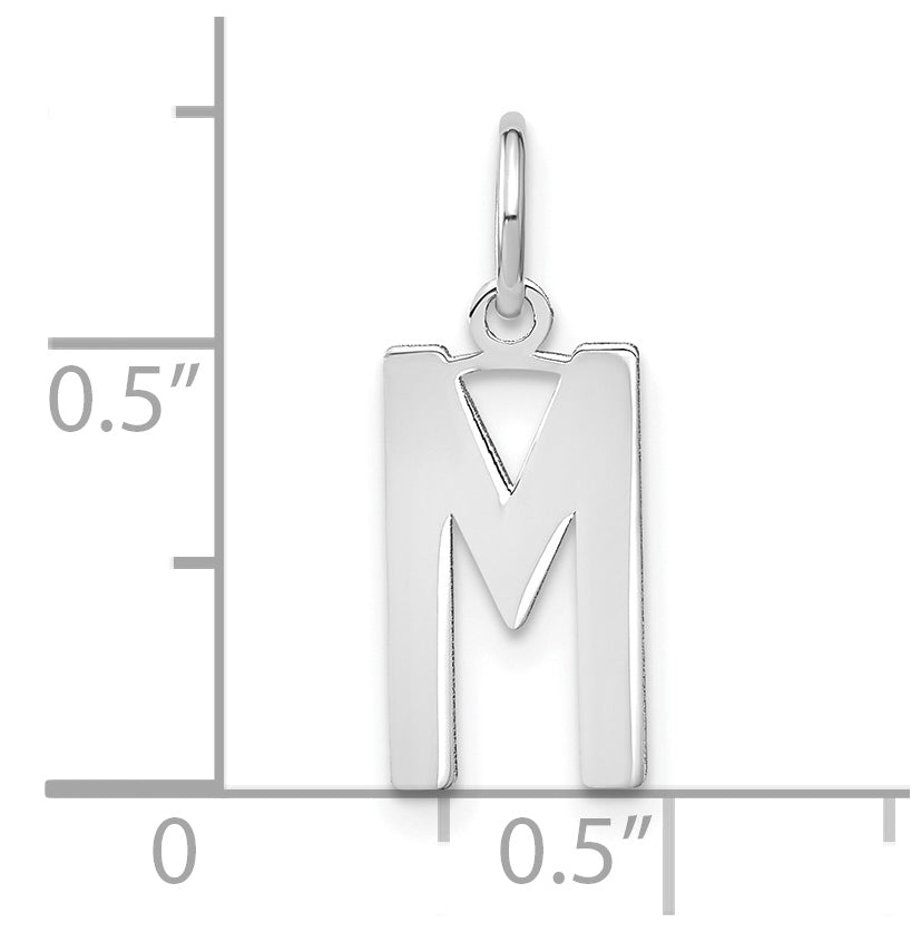 Sterling Silver Rhodium-Plated Letter M Initial Pendant