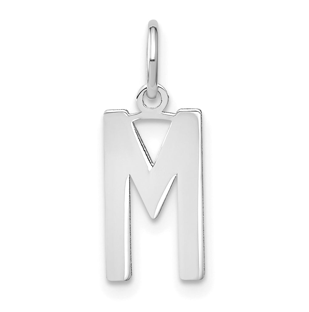 Sterling Silver Rhodium-Plated Letter M Initial Pendant