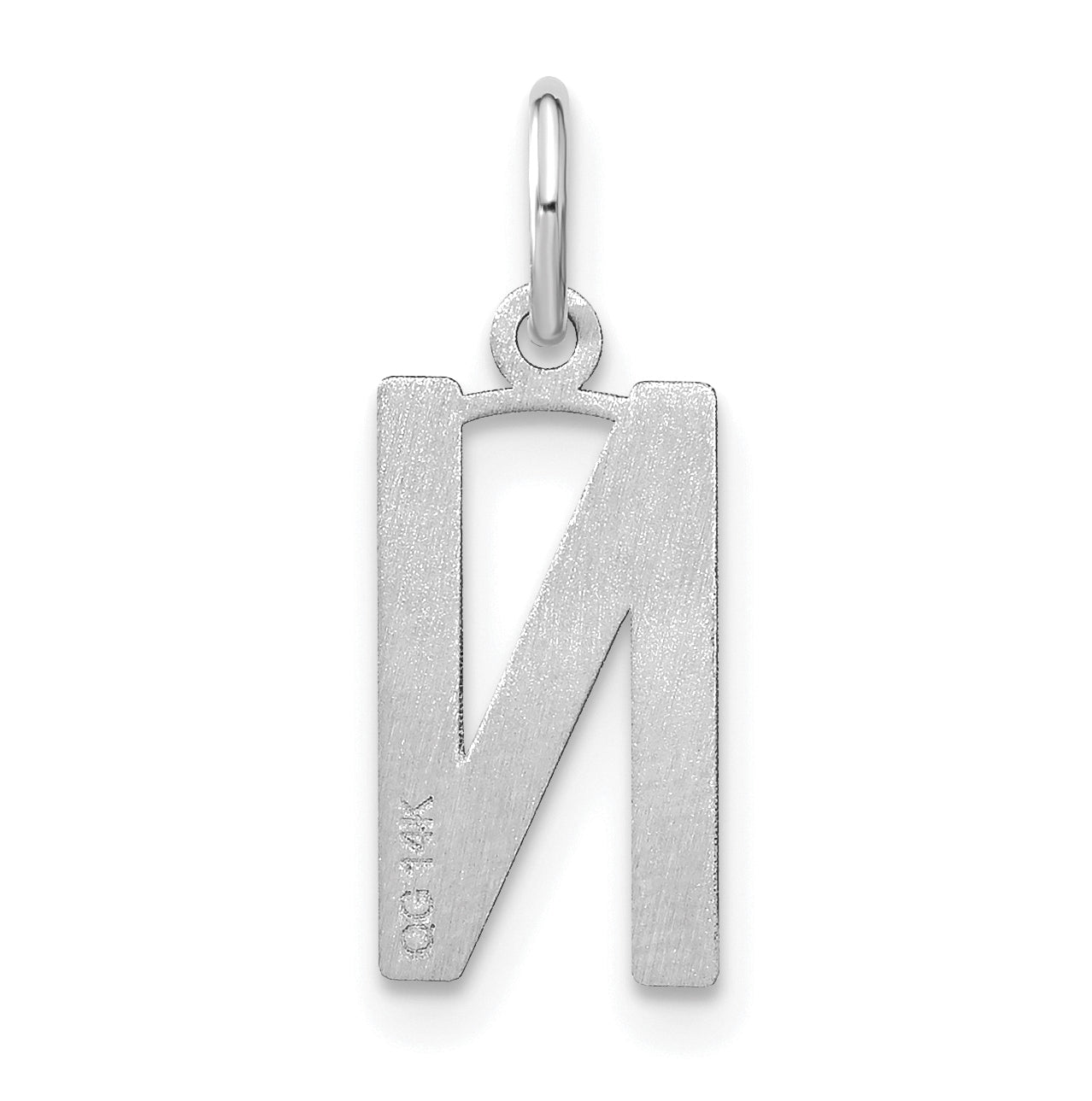 14K White Gold Letter N Initial Pendants