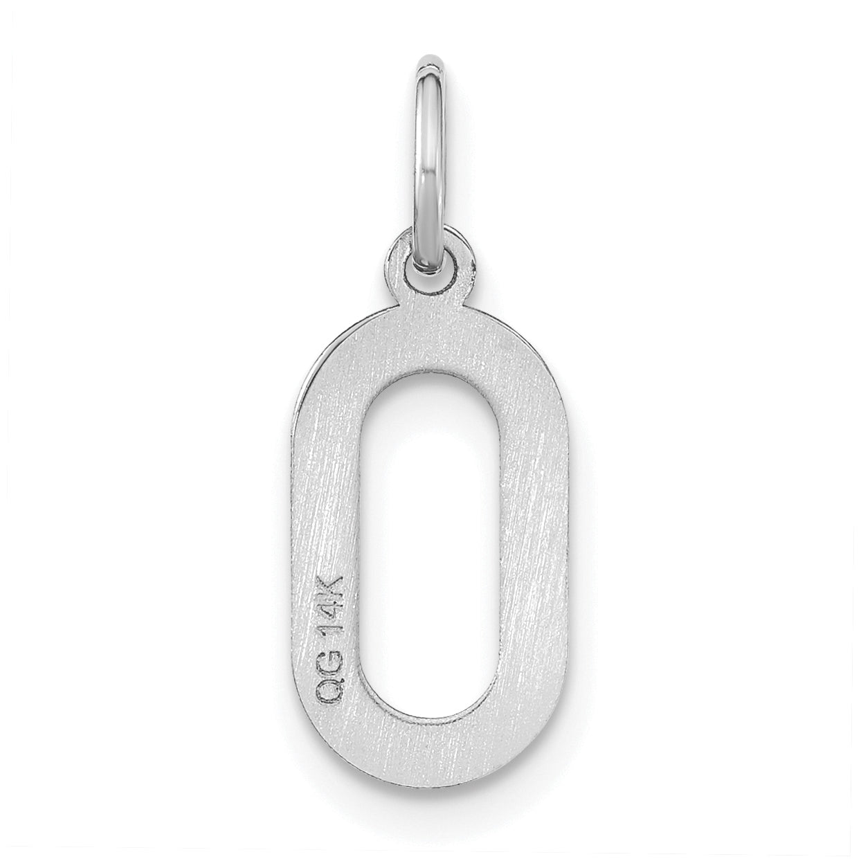 Sterling Silver Rhodium-Plated Letter O Initial Pendant