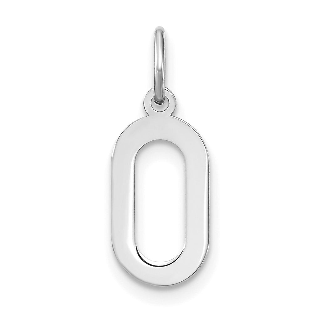Sterling Silver Rhodium-Plated Letter O Initial Pendant