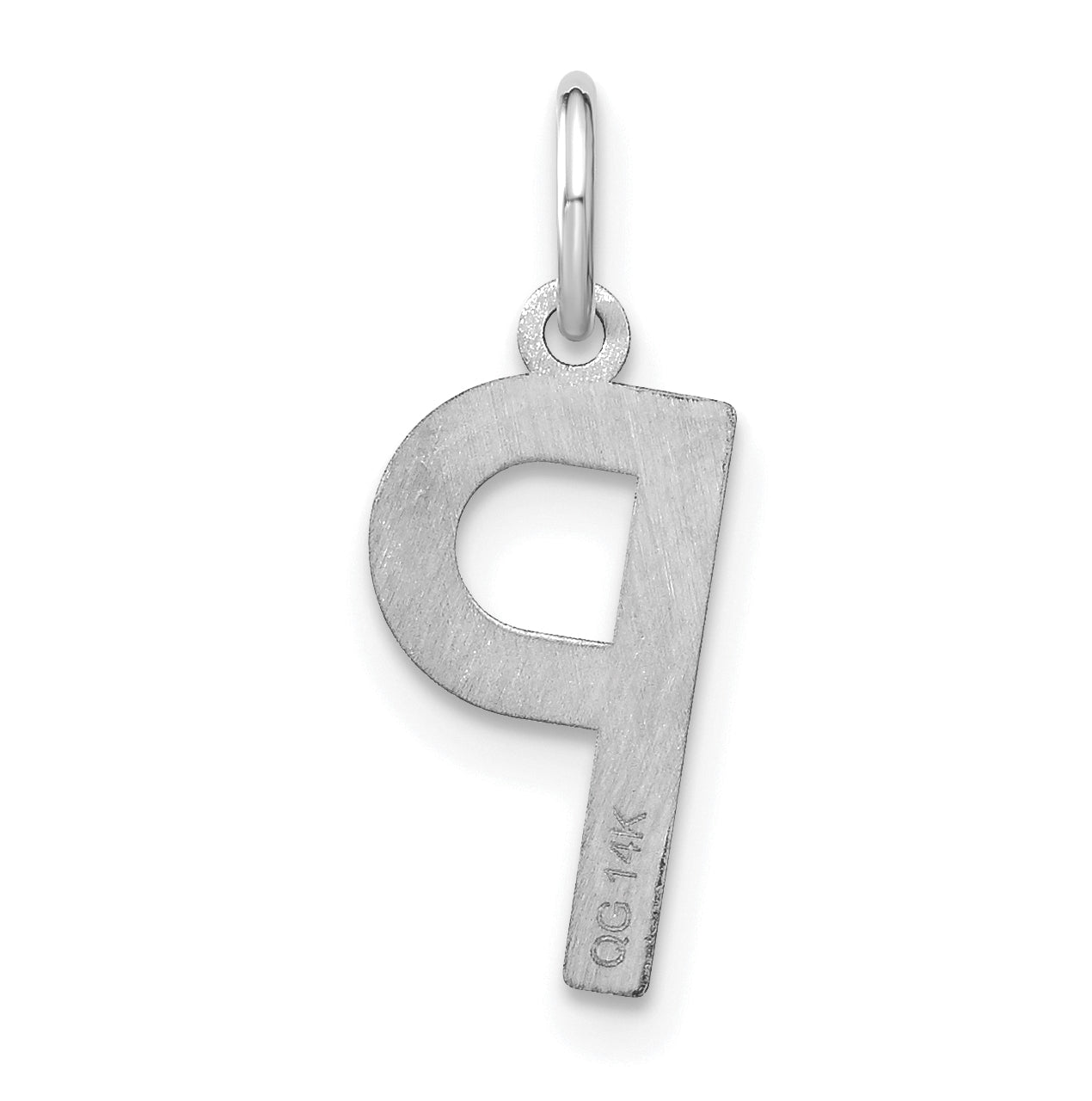 Sterling Silver Rhodium-Plated Letter Letter P Initial Pendant