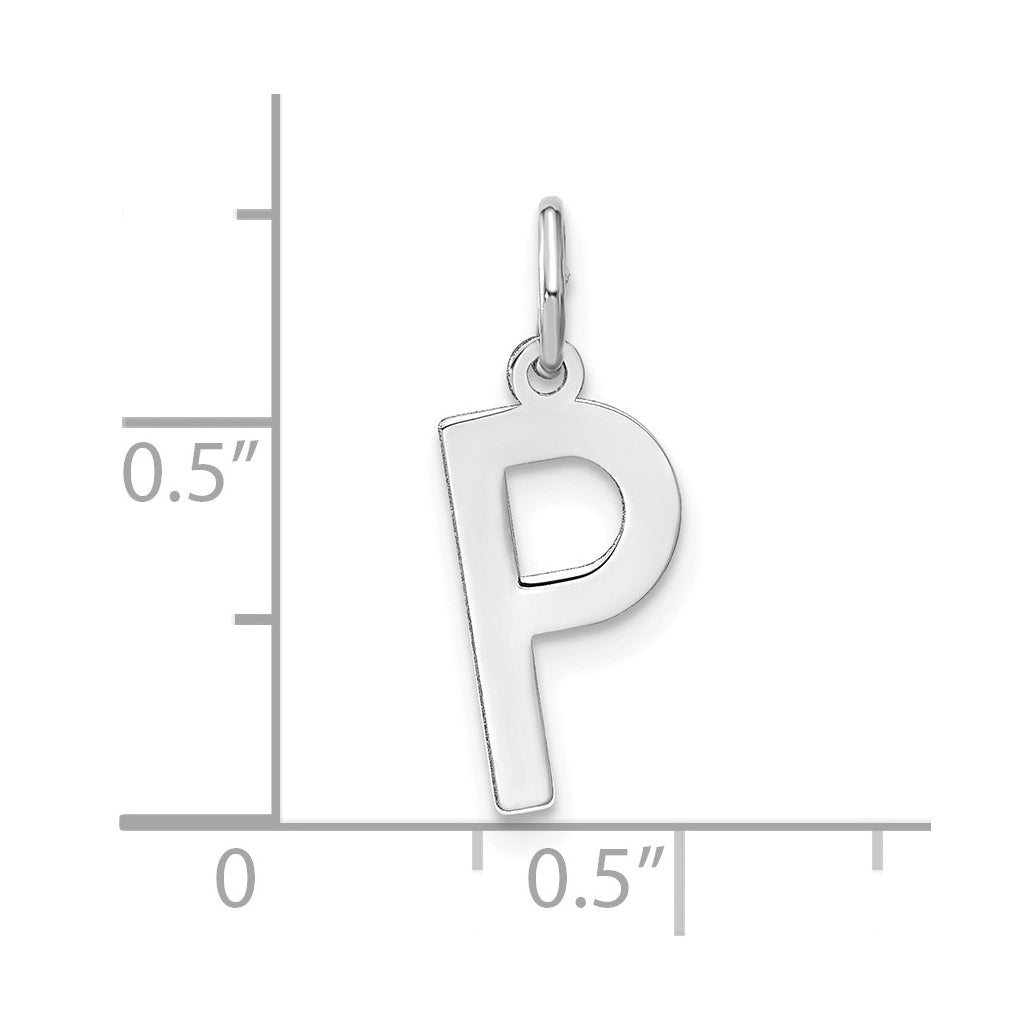 14K White Or Rose Gold Or Sterling Silver Rhodium Or Rose Or Gold-plated Letter Initial Pendant
