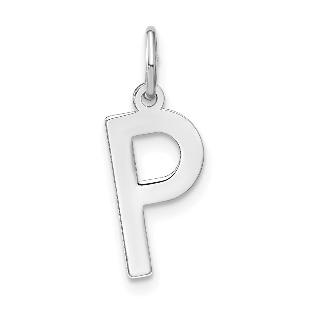 Sterling Silver Rhodium-Plated Letter Letter P Initial Pendant