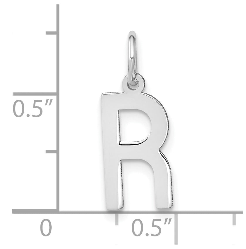 Sterling Silver Rhodium-Plated Letter R Initial Pendant