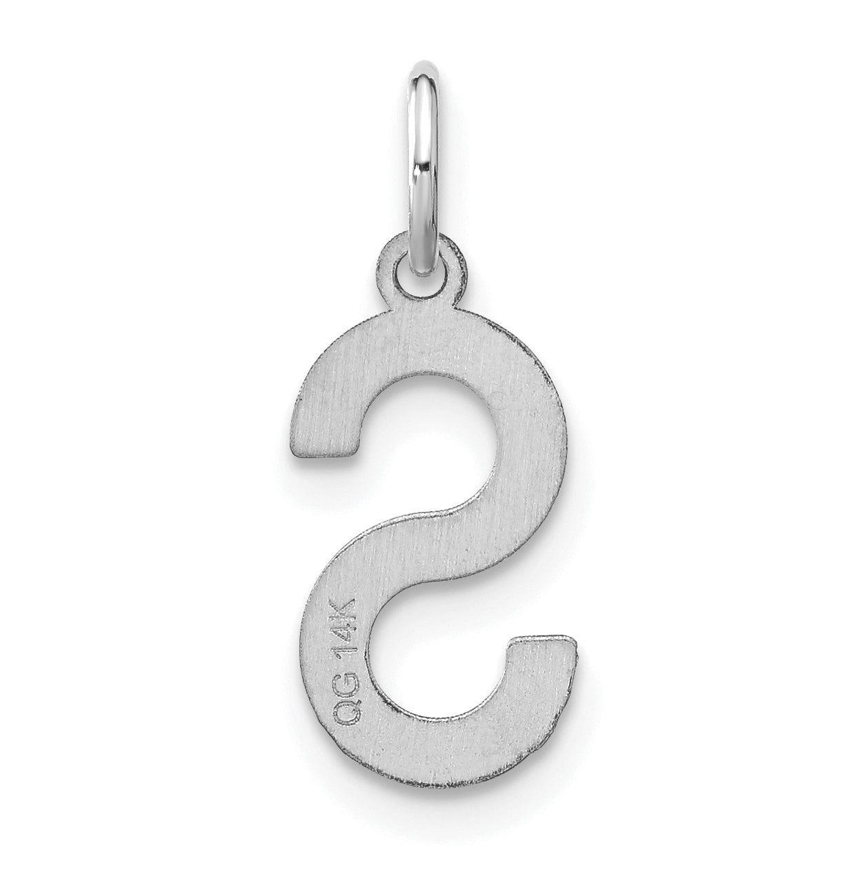 14K White Gold Letter S Initial Pendants