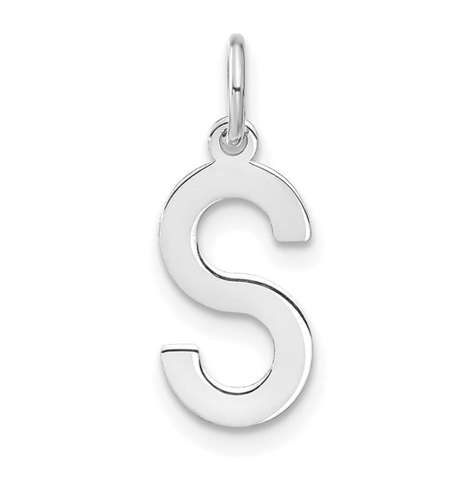 14K White Gold Letter S Initial Pendants