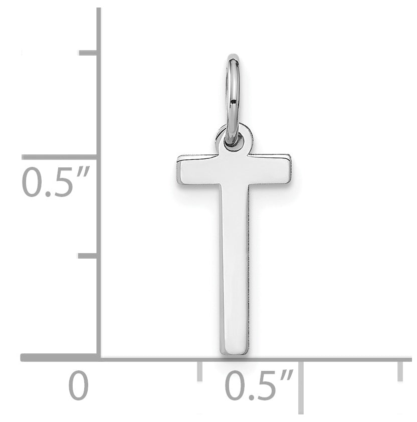 14K White Gold Letter T Initial Pendants