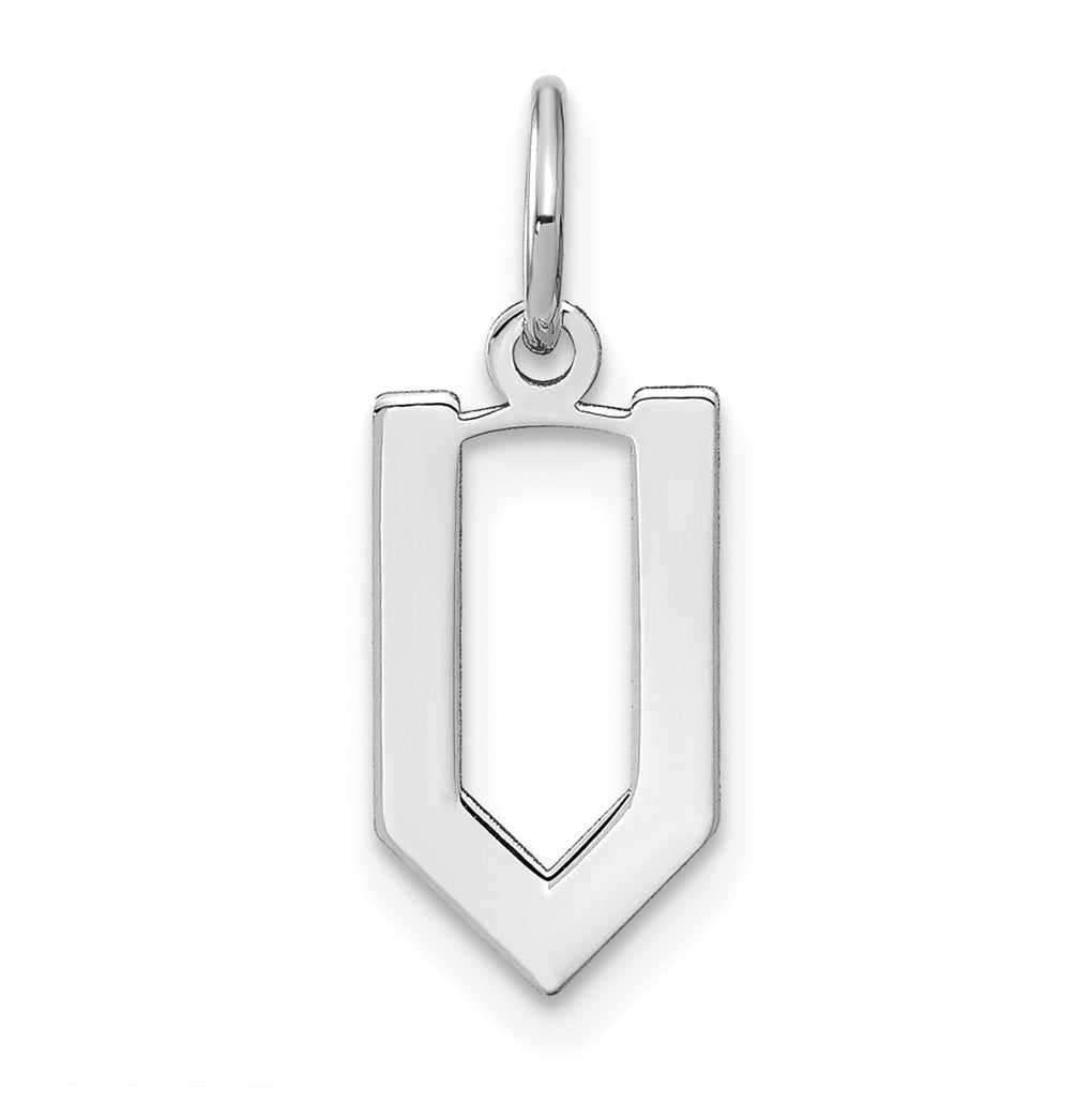Sterling Silver Rhodium-Plated Letter V Initial Pendant