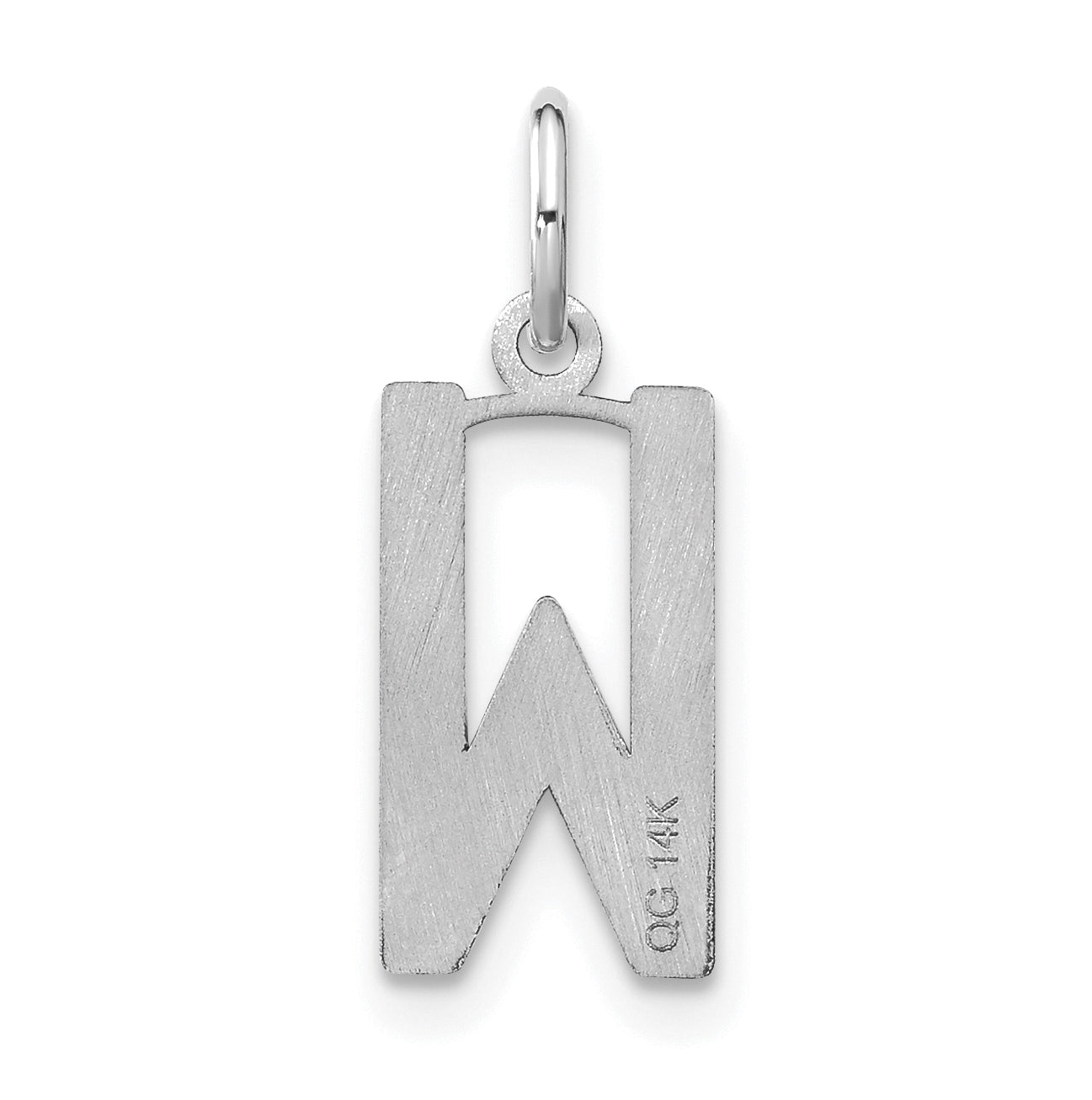 Sterling Silver Rhodium-Plated Letter W Initial Pendant