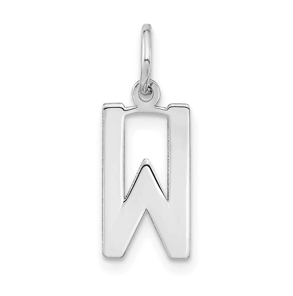 Sterling Silver Rhodium-Plated Letter W Initial Pendant