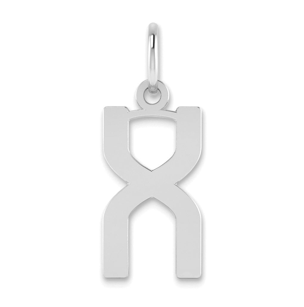 14K White Gold Letter X Initial Pendants