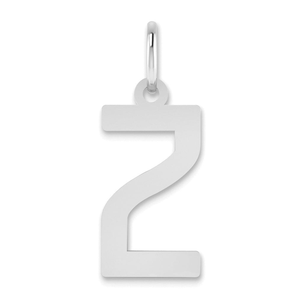 14K White Gold Letter Z Initial Pendants