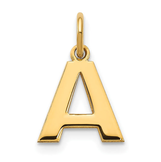 14K Yellow Gold Initial A Letter Pendants