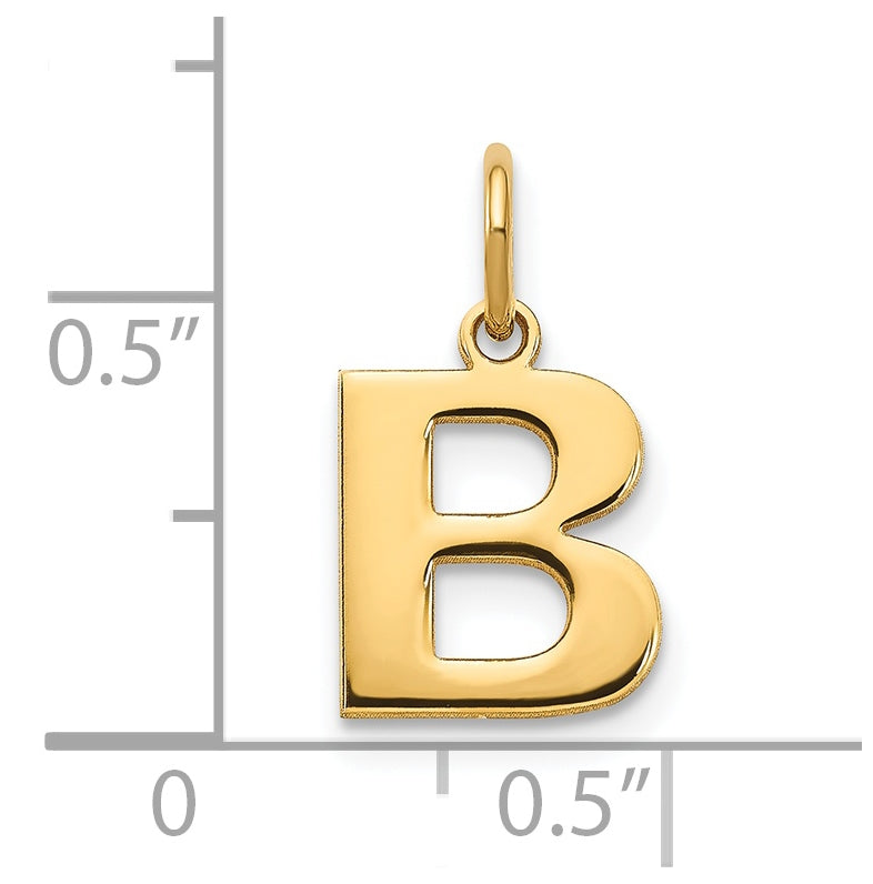 14K Yellow Gold Initial B Letter Pendants