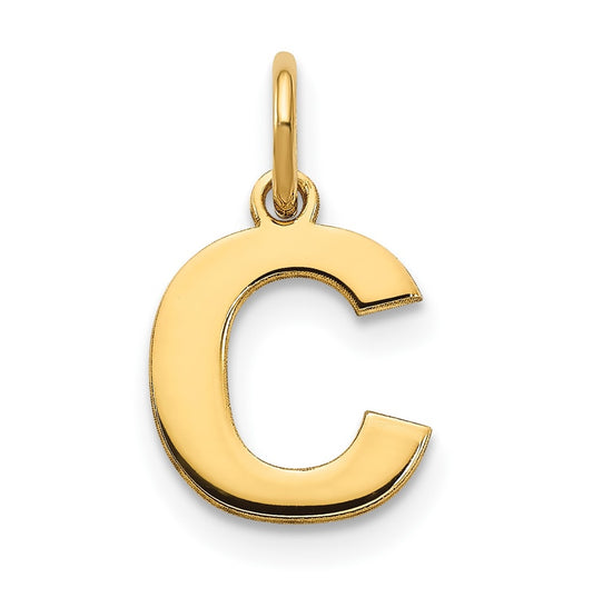14K Yellow Gold Initial C Letter Pendants