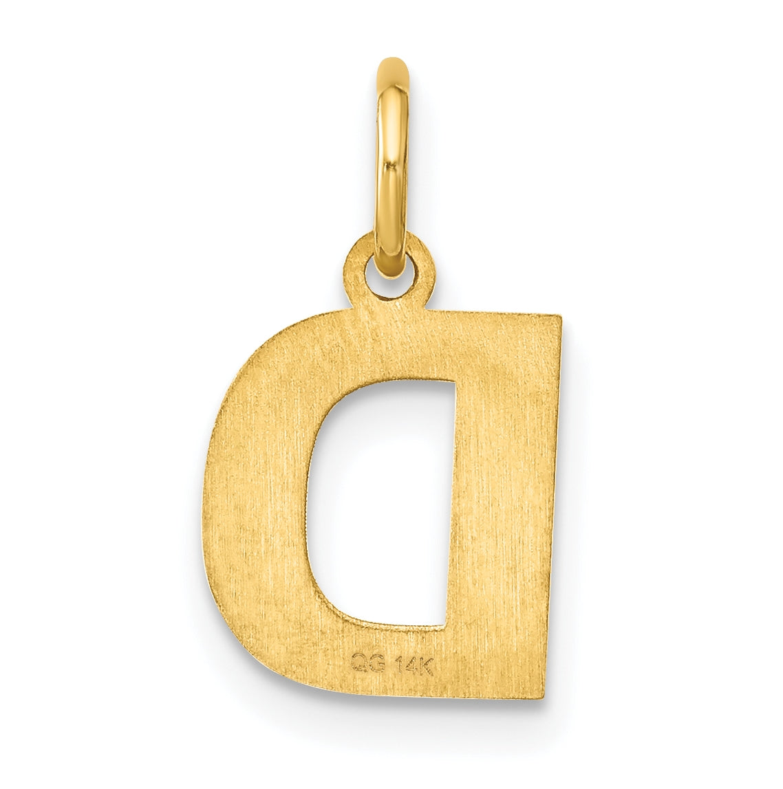 14K Yellow Gold Initial D Letter Pendants