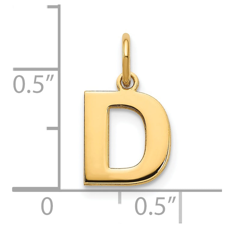 14K Yellow Gold Initial D Letter Pendants