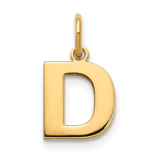 14K Yellow Gold Initial D Letter Pendants