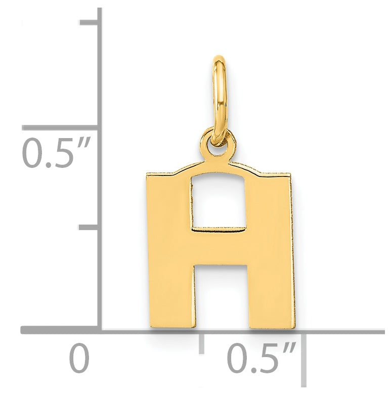 Sterling Silver Gold-plated Letter H Initial Pendant