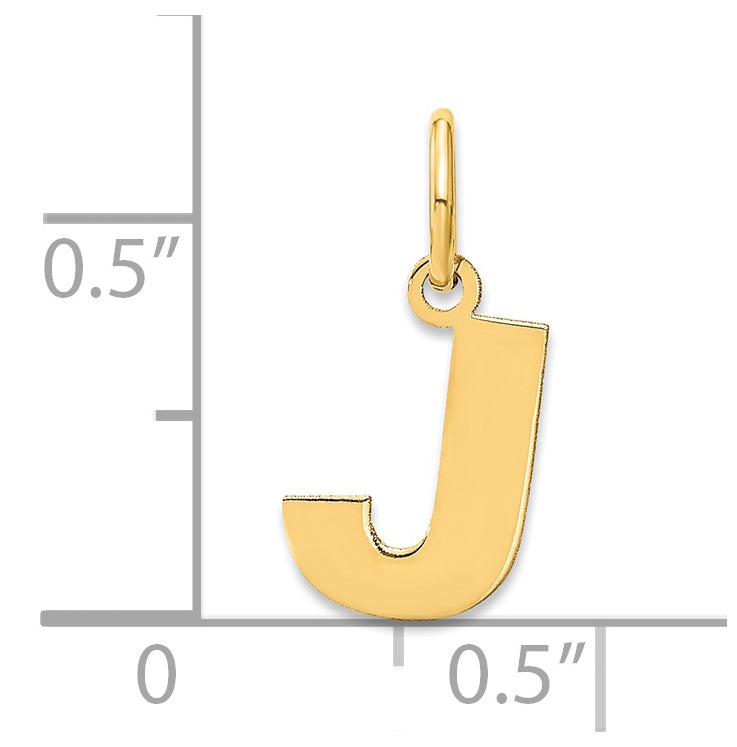 14K Yellow Gold J Initial Pendant